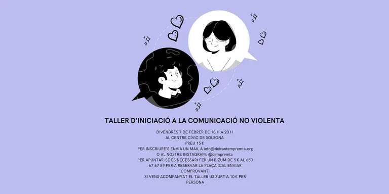 L'associació Deixant Empremta organitza un taller d'introducció a la comunicació no violenta