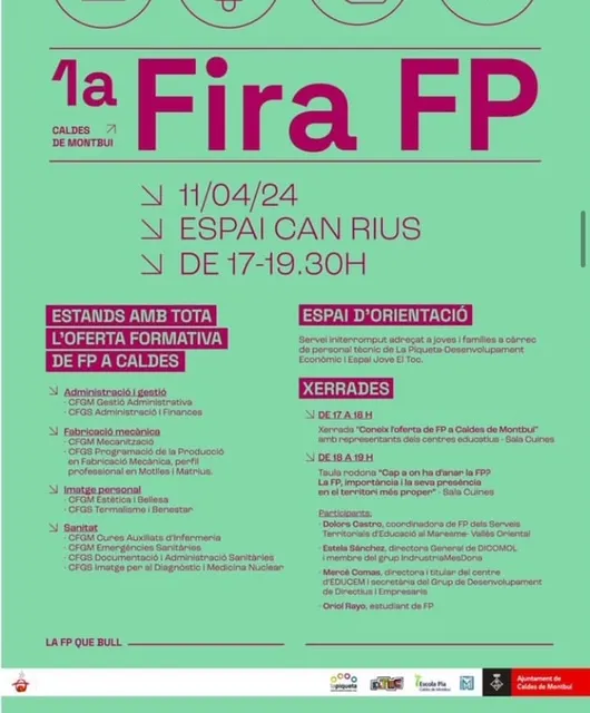 Caldes dóna a conèixer l’oferta d’FP per al curs vinent en la primera Fira d’aquesta temàtica