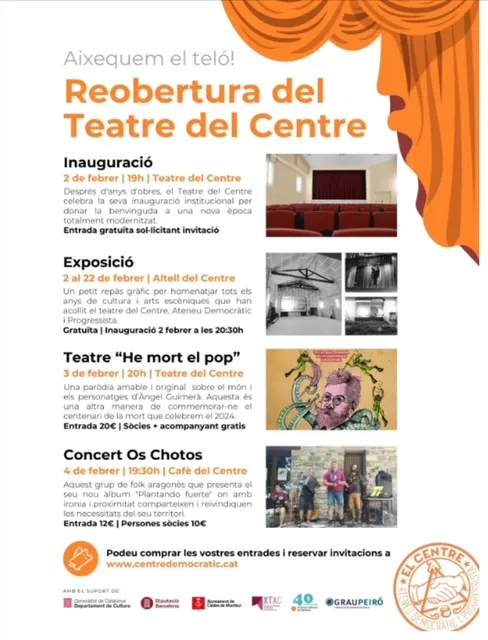 El pròxim 2 de febrer s’inaugura el nou Teatre del Centre