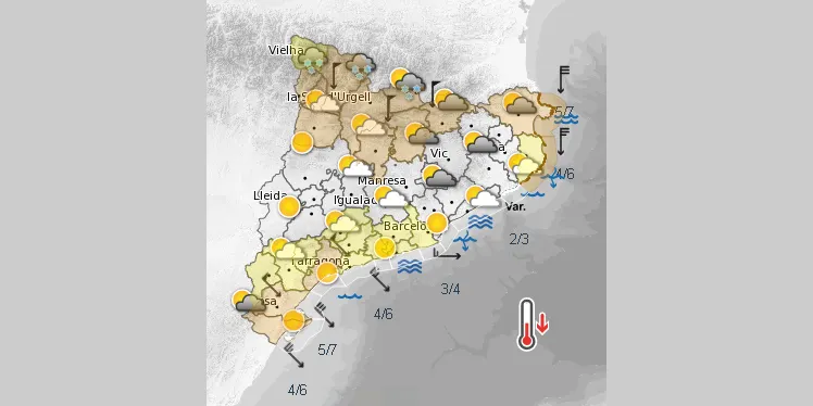 Protecció Civil de la Generalitat demana extremar la precaució pel fort vent al Pirineu, el Prepirineu i el sud de Catalunya