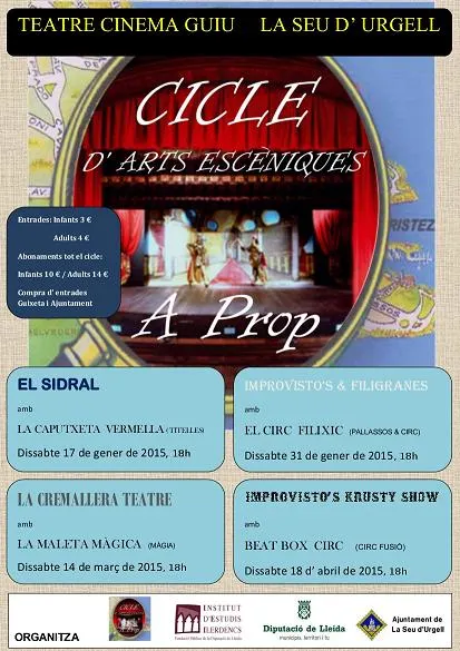 L'espectacle de titelles 'La Caputxeta vermella' enceta el Cicle d'Arts Escèniques 'A prop'