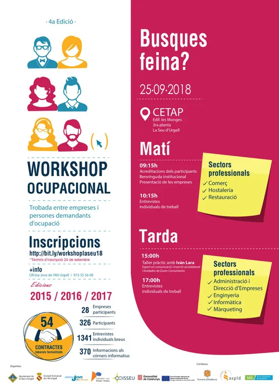 Nou Workshop Ocupacional organitzat per l'Ajuntament de la Seu i el Consell Comarcal