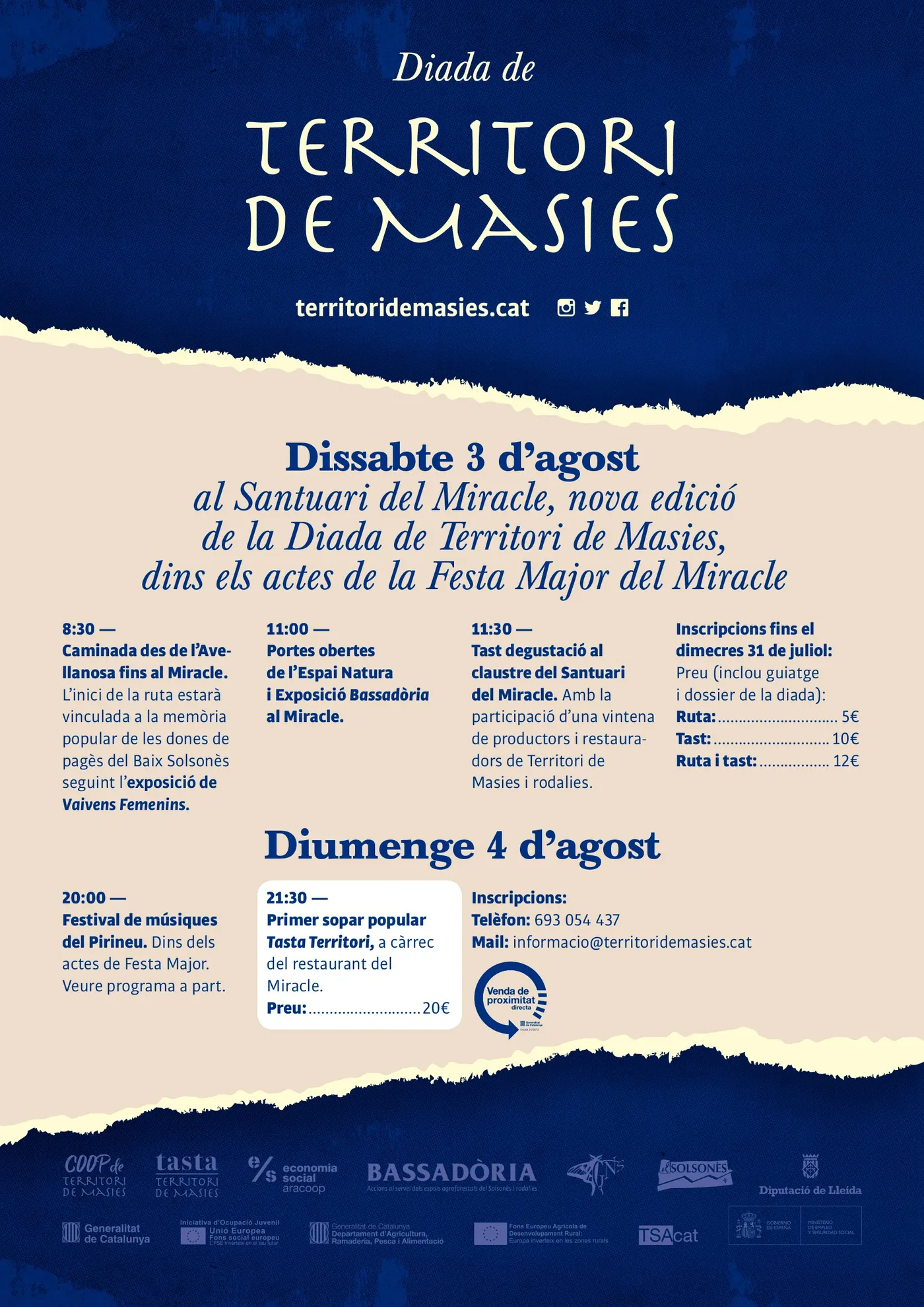Un sopar popular amb productes de proximitat, principal novetat de la Diada Territori de Masies