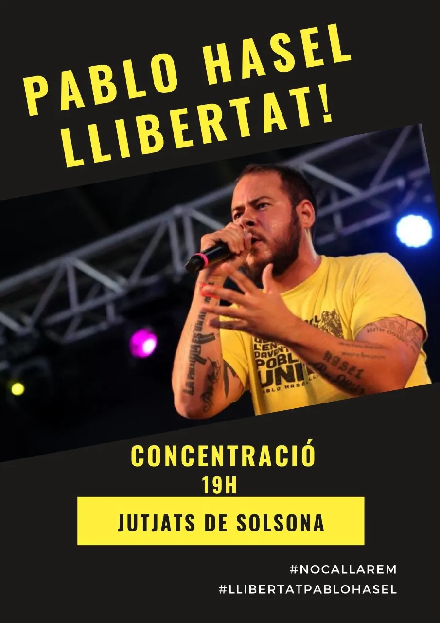 Convoquen una concentració de suport a Pablo Hasél a Solsona