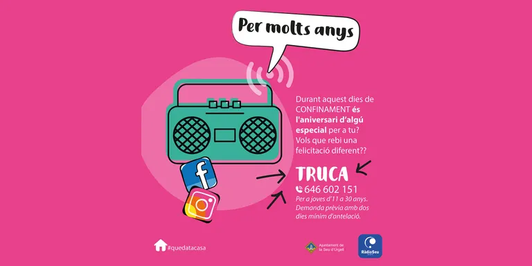 Felicitacions d'aniversari per a joves d'11 a 30 anys a través de RàdioSeu