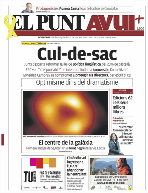 T'expliquem les portades dels diaris del territori d'aquest 13 de maig