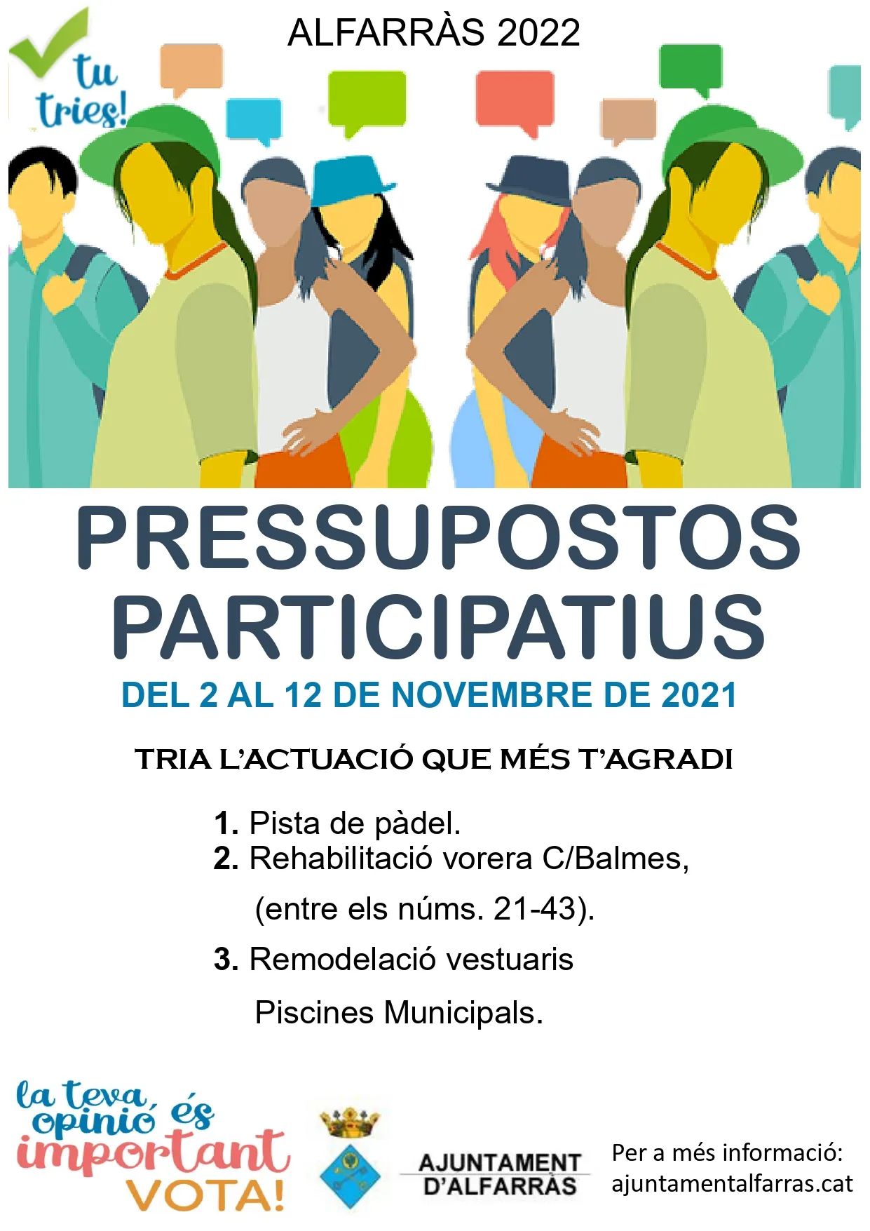 S’obren els pressupostos participatius 2022 d’Alfarràs