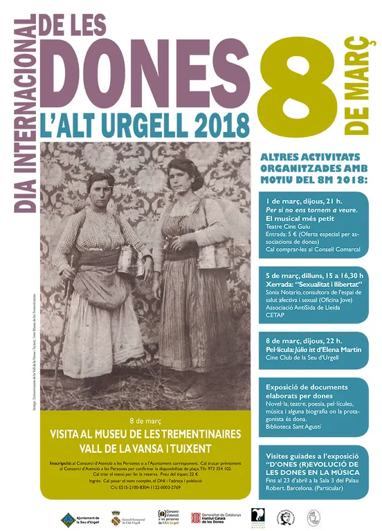 L’Alt Urgell commemorarà el Dia Internacional de les Dones amb diversos actes culturals i reivindicatius