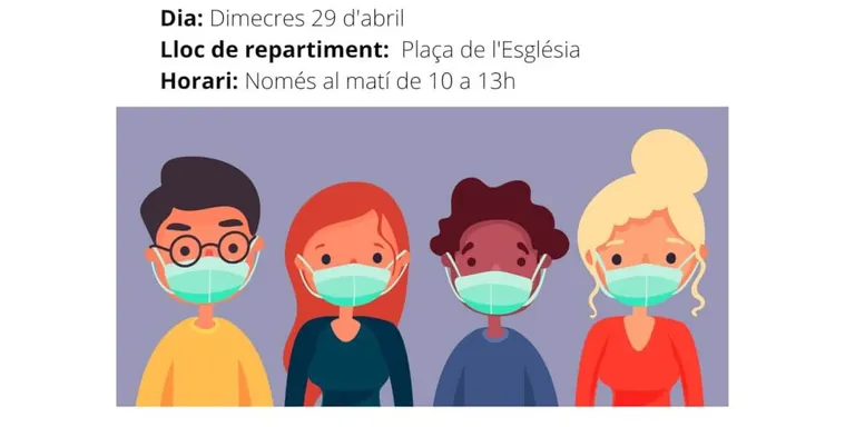 Repartiment de mascaretes al mercat d'Agramunt
