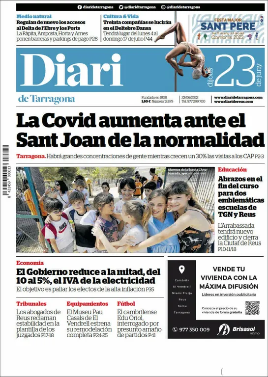 T'expliquem les portades dels diaris del territori d'aquest 23 de juny