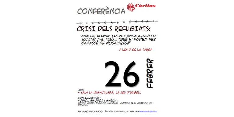 Càritas organitza a la Seu una xerrada sobre els refugiats