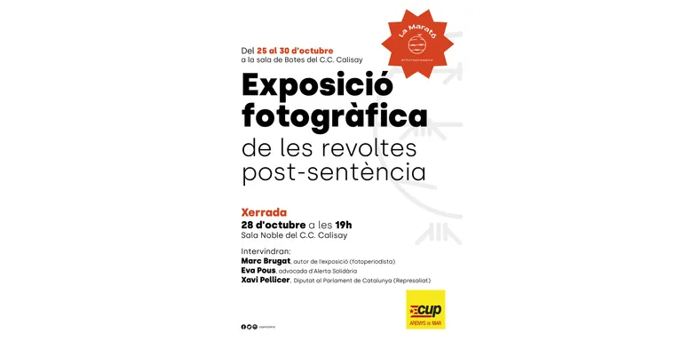La CUP d’Arenys programa dues propostes en el marc de la Marató Antirepressiva