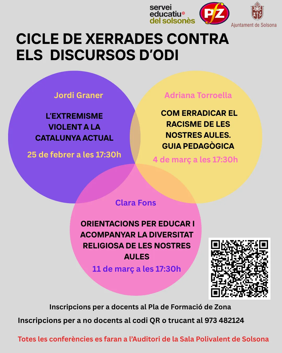 Els Serveis Educatius del Solsonès programen un cicle de xerrades contra els discursos d'odi
