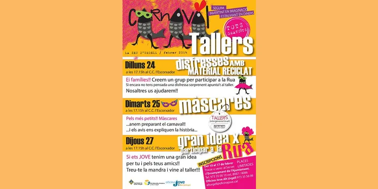 Tallers gratuïts de Carnaval a la Seu