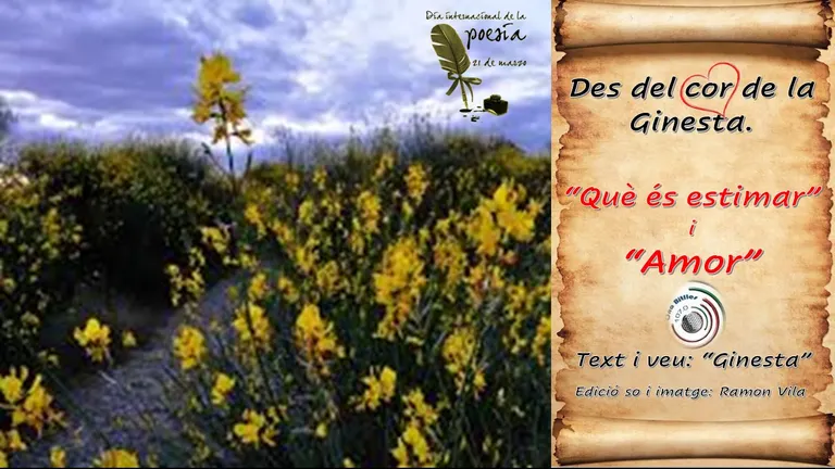 Des del cor de la “Ginesta”, avui 21 de mars, dia internacional de la Poesia, ho celebrem amb una mica de... Poesia: “Què és estimar” i “Amor”