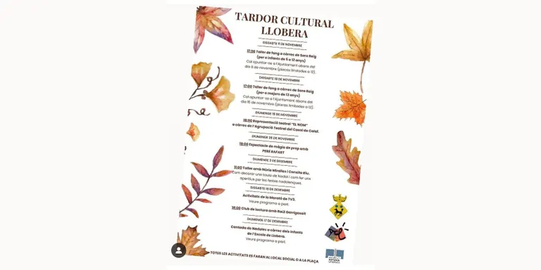 Llobera programa activitats culturals de gèneres diversos per les properes setmanes