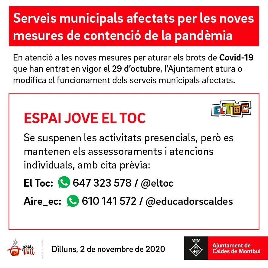 Les últimes mesures afecten serveis municipals de diferents àmbits