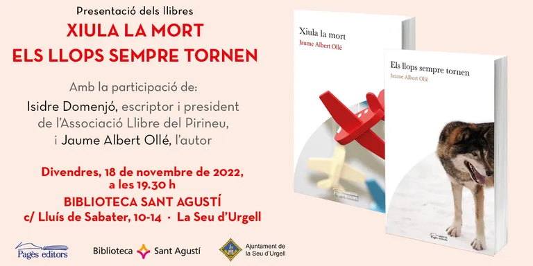 Jaume Albert Ollé presenta a la Biblioteca Sant Agustí els llibres 'Xiula la mort' i 'Els llops sempre tornen'