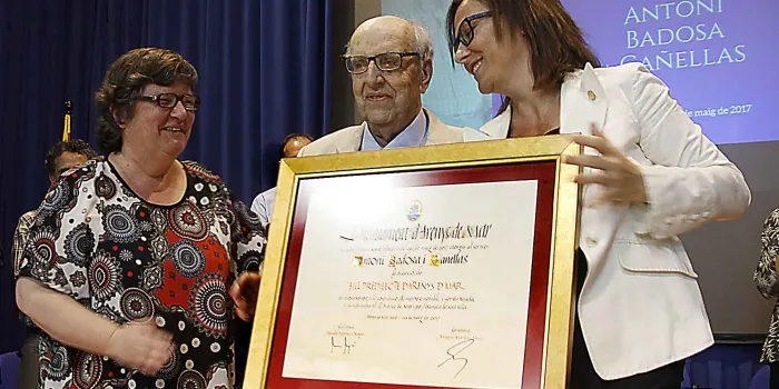 Antoni Badosa, nomenat Fill Predilecte d'Arenys de Mar