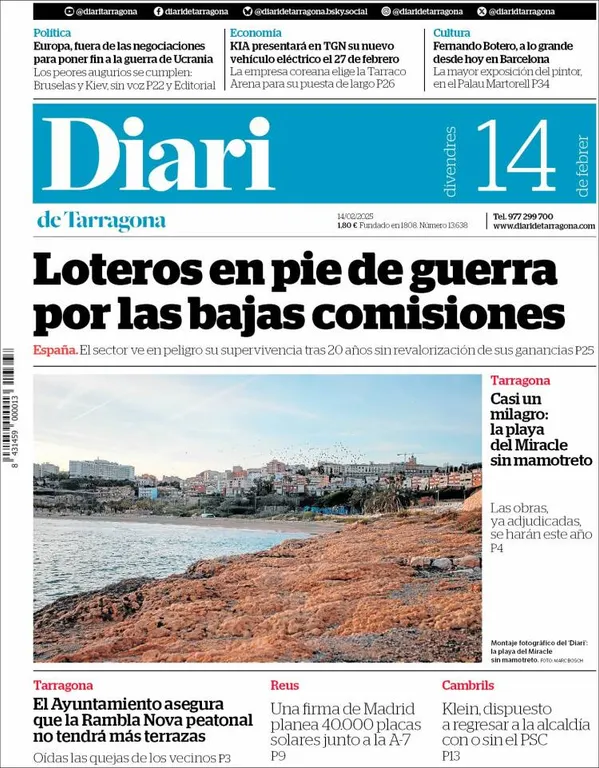 Cop d'ull als diaris d'aquest divendres 14 de febrer