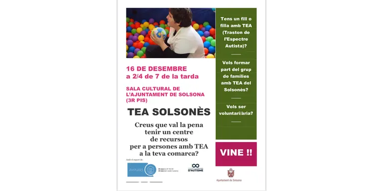 Organitzen una sessió informativa per crear un centre de recursos per a famílies amb Trastorns de l'Espectre Autista al Solsonès
