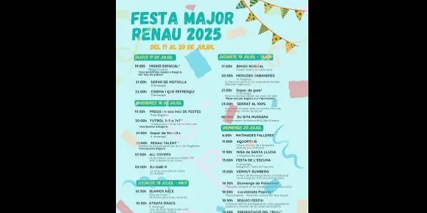 Renau es reivindica amb una Festa Major per a tots els públics i amb varietat d’actes des d’aquest dijous fins diumenge