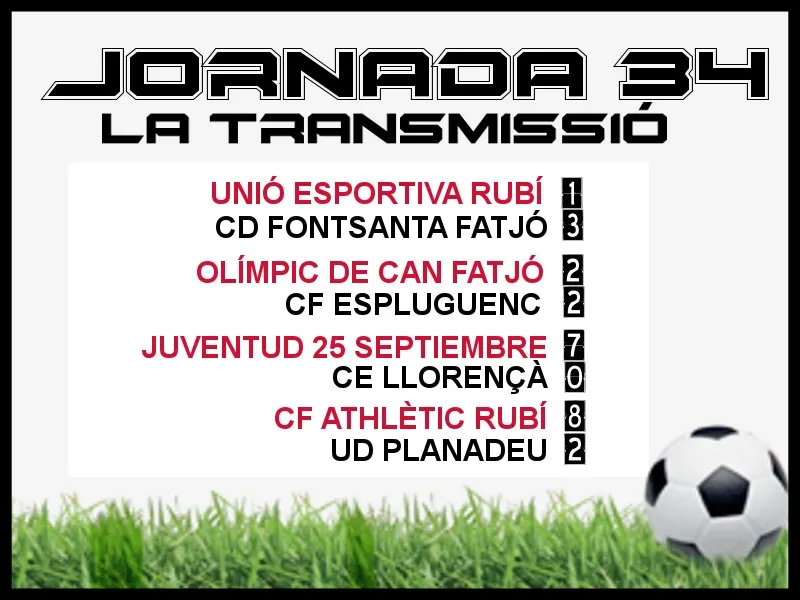 A PEU DE CAMP - JORNADA 34 diumenge