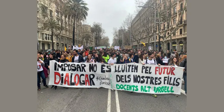 Actes reivindicatius a la Seu d'Urgell amb motiu de la vaga educativa