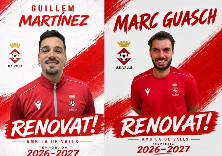 Marc Guasch i Guillem Martínez renoven per la UE Valls