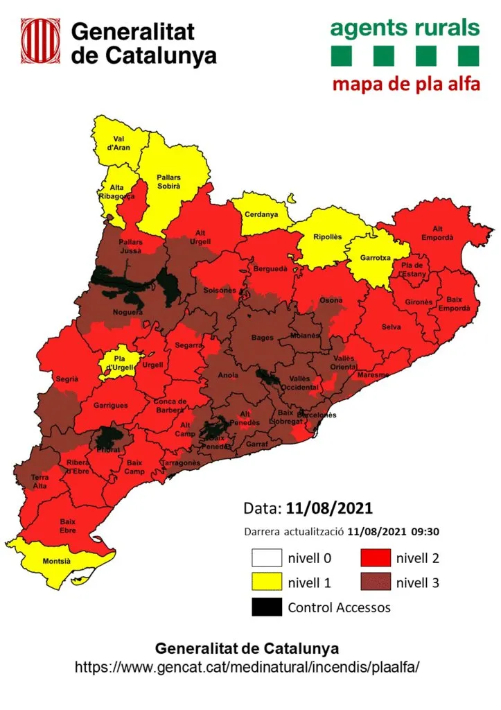 L'onada de calor fa activar el nivell 3 del Pla Alfa en vuit municipis del Solsonès