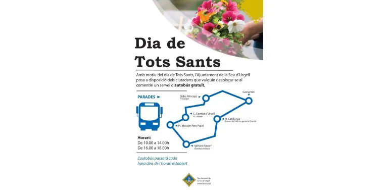 Autobús gratuït a la Seu d'Urgell per anar al cementiri el dia de Tots Sants