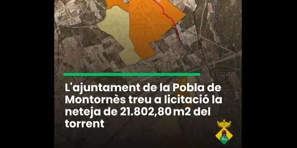 L’Ajuntament de La Pobla de Montornès vol recuperar la llera del torrent de Mas Mercader