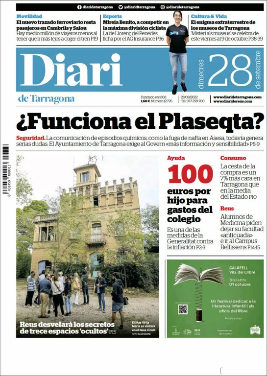 T'expliquem les portades dels diaris del territori d'aquest 28 de setembre