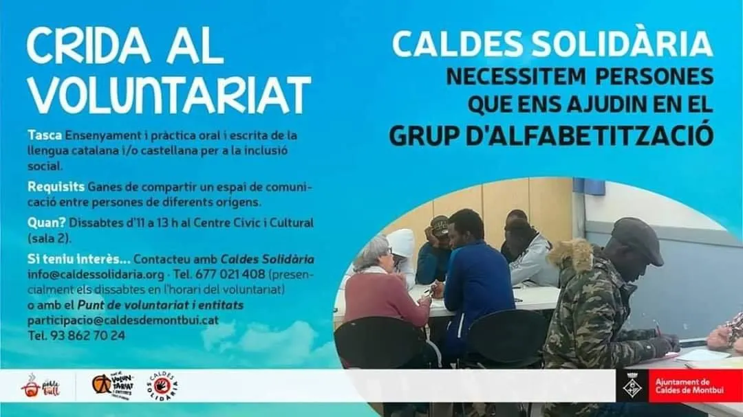 Caldes Solidària fa una crida al voluntariat pels tallers d'alfabetització