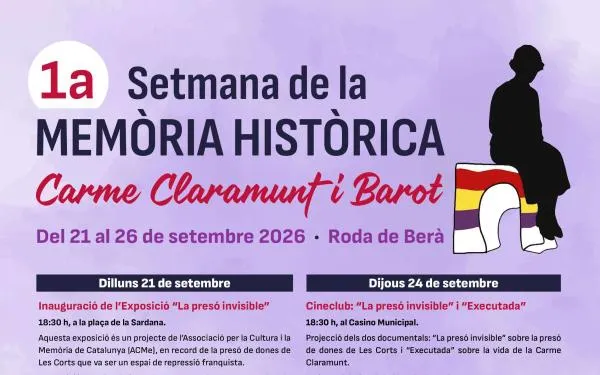 Roda de Berà impulsa una setmana per posar en relleu la Memòria Històrica de la vila