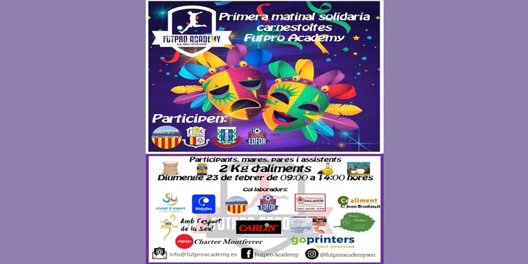 Primera Matinal Solidària de Carnestoltes Futpro Academy a la Seu d'Urgell