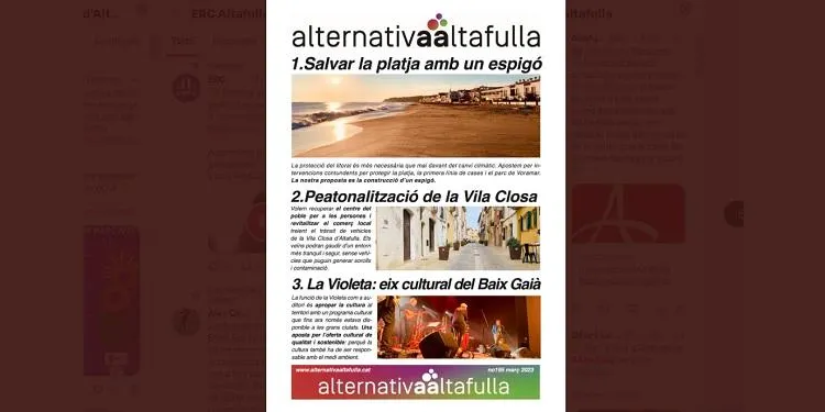 Alternativa Altafulla prioritza la platja, La Violeta i actuacions mediambientals en un primer plantejament programàtic