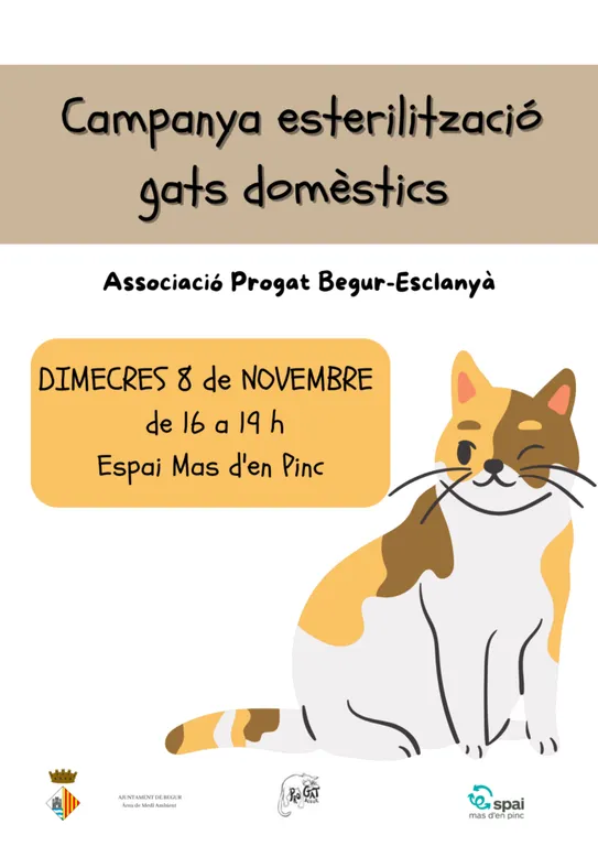 L’Ajuntament s’uneix a Progat Begur-Esclanyà per esterilitzar els gats domèstics