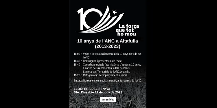 L'ANC d'Altafulla celebra 10 anys amb la voluntat de "mantenir encesa la flama de l'independentisme"