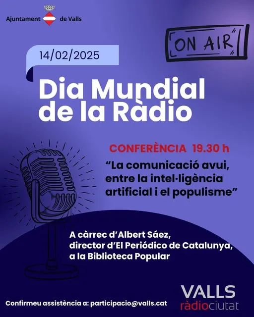 Ràdio Ciutat de Valls organitza la taula rodona “La comunicació avui, entre la intel·ligència artificial i el populisme”