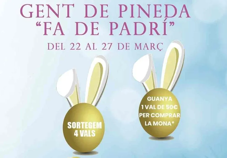 Gent de Pineda sorteja quatre mones de Pasqua entre els clients de les botigues associades