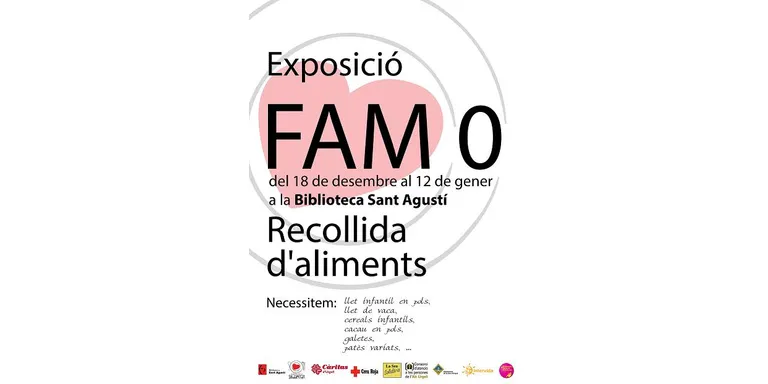 Exposició 'Fam O' i recollida d'aliments a la Biblioteca Sant Agustí de la Seu