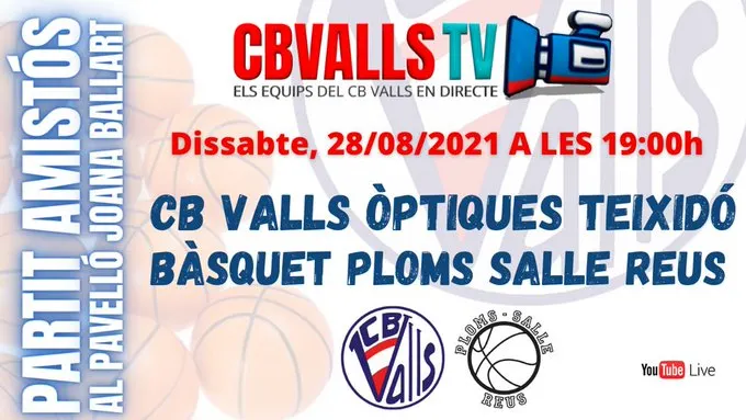 El Bàsquet Ploms Salle Reus, primer rival del CB Valls de la pretemporada