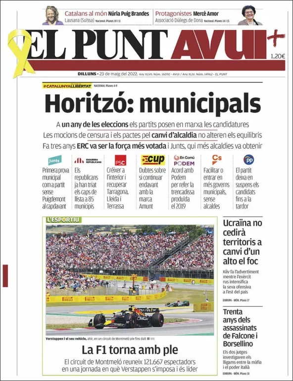 T'expliquem les portades dels diaris del territori d'aquest 23 de maig