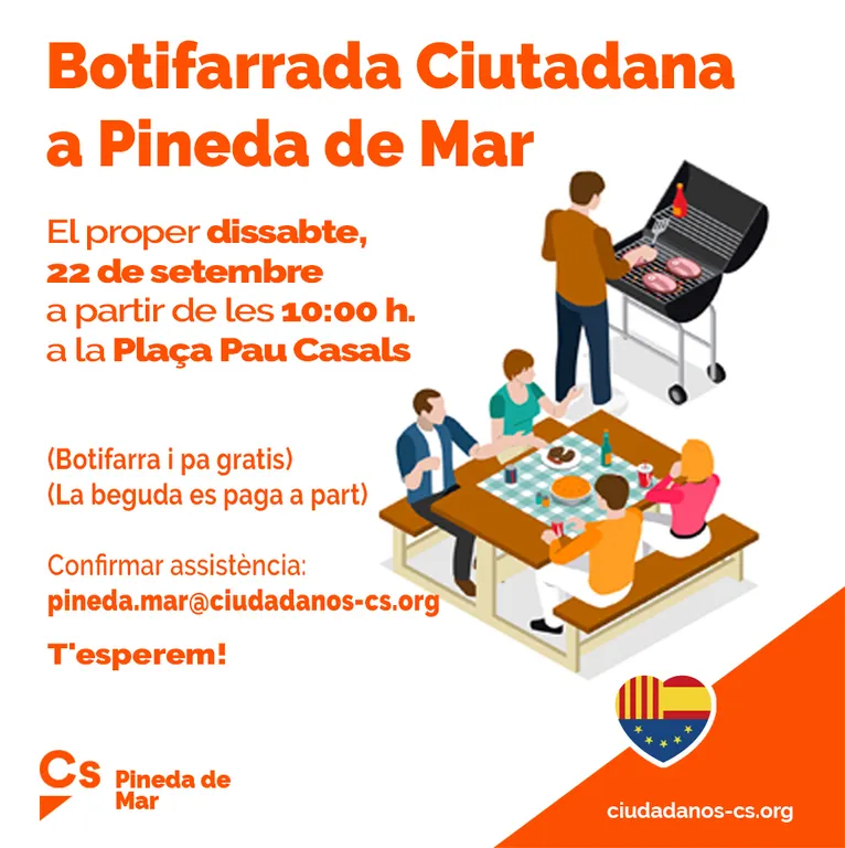C's organitza una botifarrada aquest dissabte a la Plaça de Pau Casals