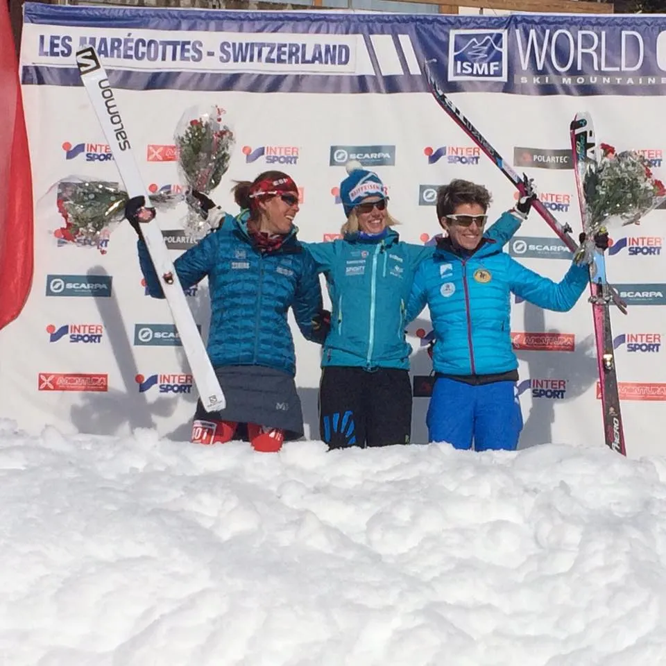 Laura Orgué, al podi de l'Europeu 2016 (www.ismf-ski.org)