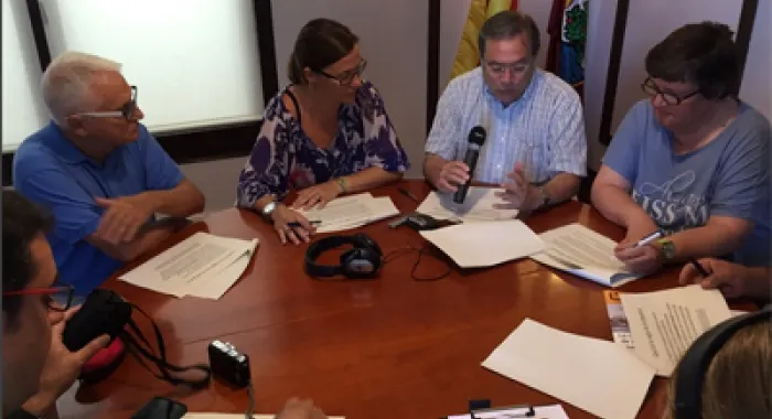 Moment de la roda de premsa d'aquest matÃ