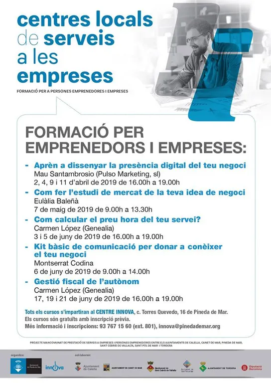 El Centre Innova ofereix nous cursos per a empresaris i emprenedors