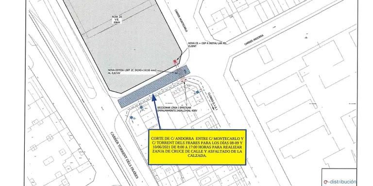 L'entrada a l'autopista C32 des del Carrer Andorra restarà tallat al transit fins dijous