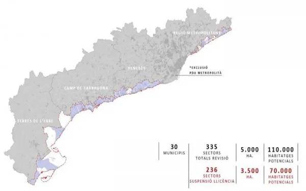 El Govern català suspèn durant un any les llicències de noves edificacions en quatre municipis del Baix Gaià